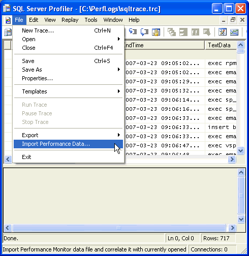 import performance data