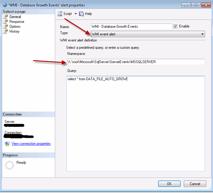 Setting up WMI Alert