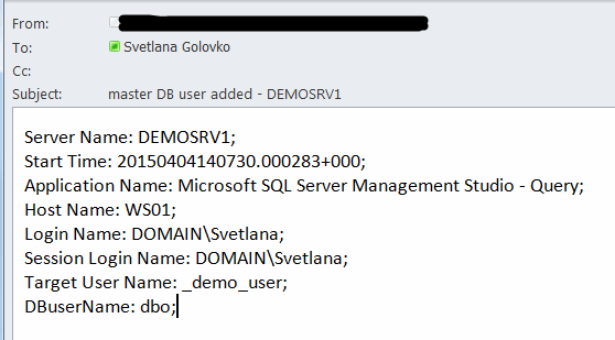 CREATE USER E-mail
