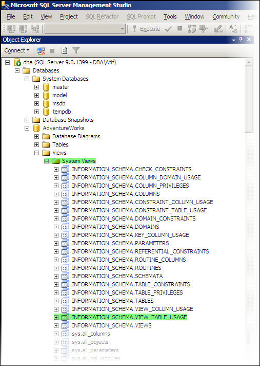 object explorer
