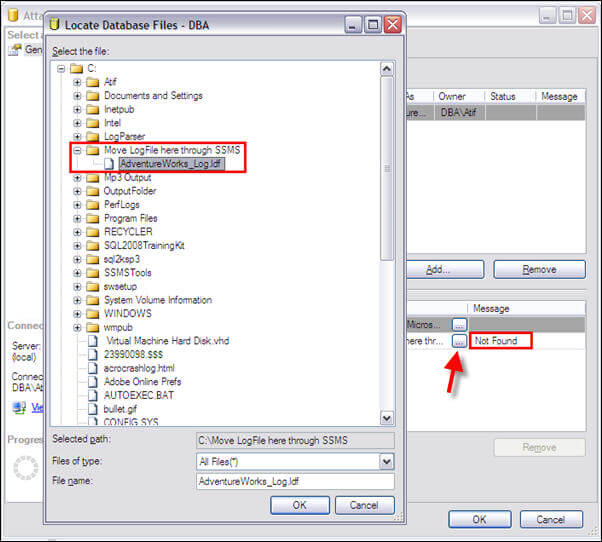 local database files