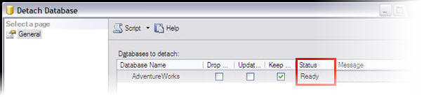 detach database