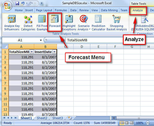 excel forecast
