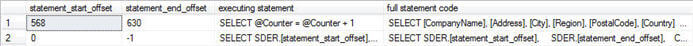 query results