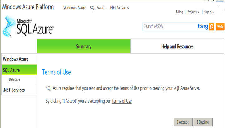 windows azure platform