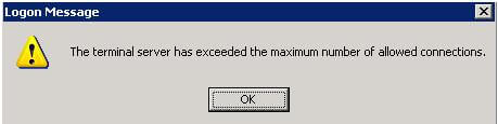 When trying to connect using a remote desktop session you may get this Login Failure Message