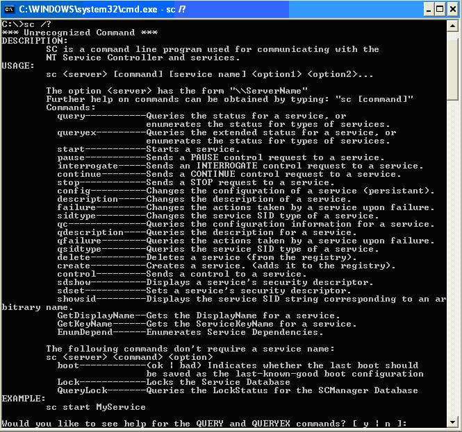 The other option is to use the command line tool SC.exe.