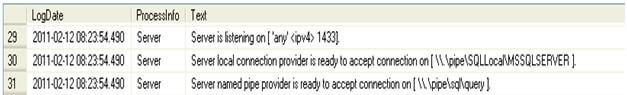 locally connect to sql server and check the error log