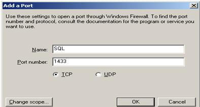 enter the port number and name