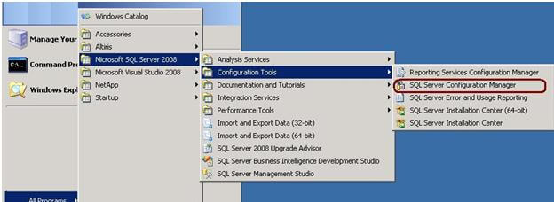 using sql server configuration manager