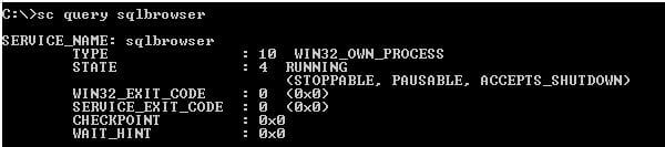check that the sql browser service is running