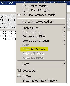 follow tcp stream to see the data as the application layer sees it