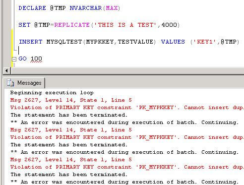 sql 2008 primary key constraint failure