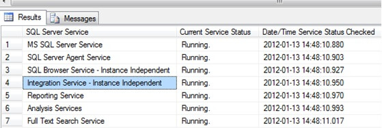 sql server services status report