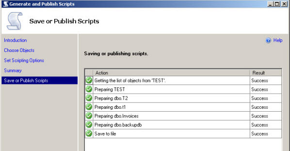 Save or Publish Scripts