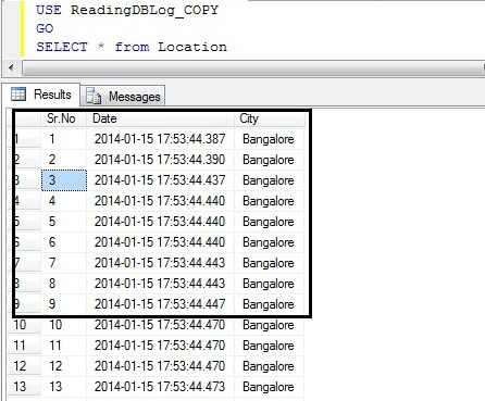 Checking whether data is recovered in table or not
