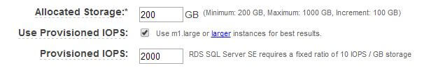 Choice of Storage Class, Storage Size and IOPS