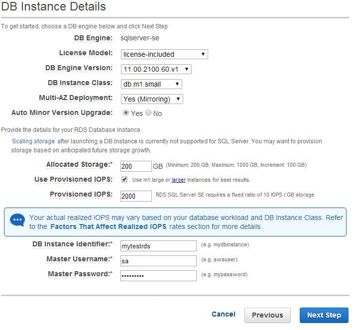 DB Instance Details