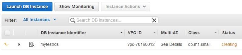 RDS Instance Creating