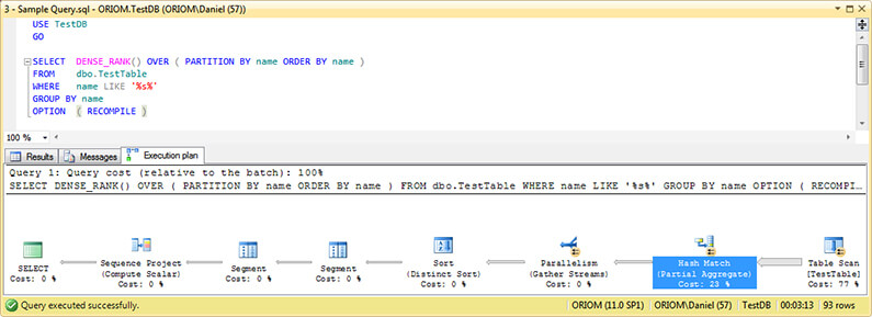 Sample Query Execution Plan