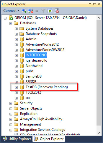 Recovery Pending Database.