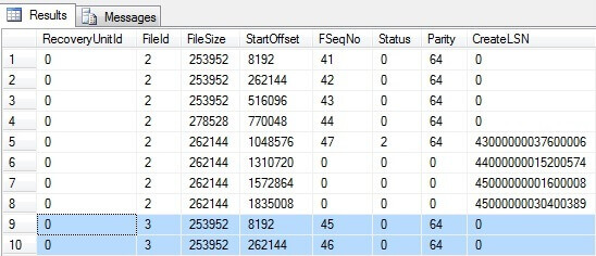 DBCC LOGINFO