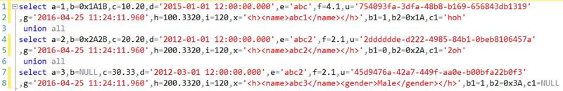 Script out Query Reult