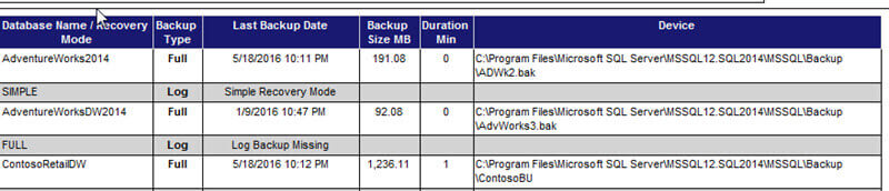 Backup Report v1