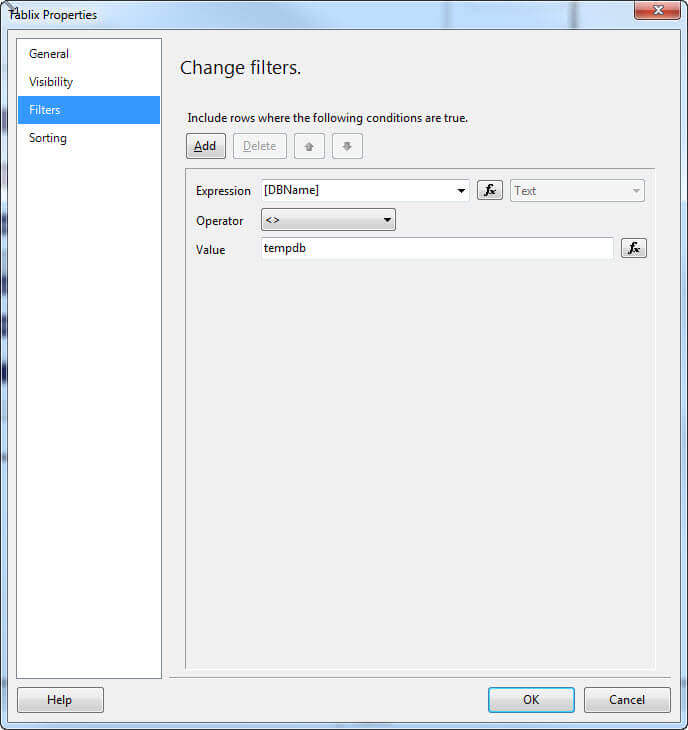 filter temp db