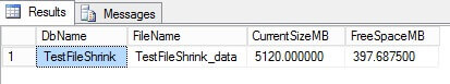 Initial SQL Server Free Space