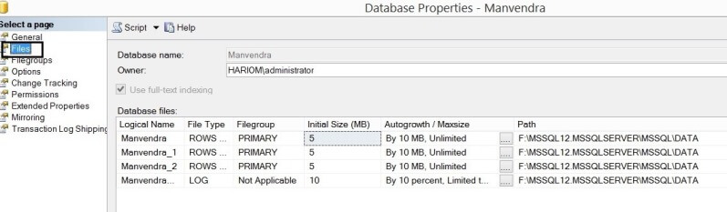 Verify the SQL Server database change in SSMS