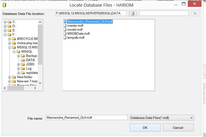 Choose database files