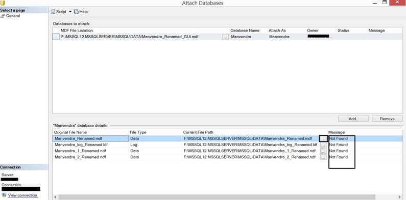 attach mdf file