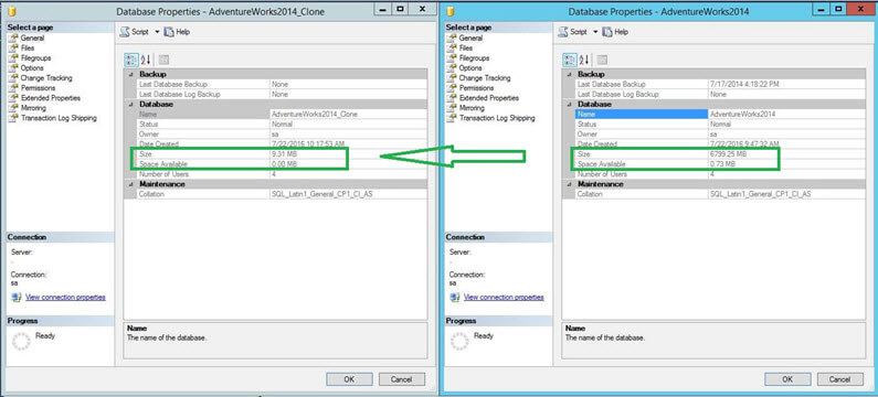 Validating the SQL Server Database File Properties