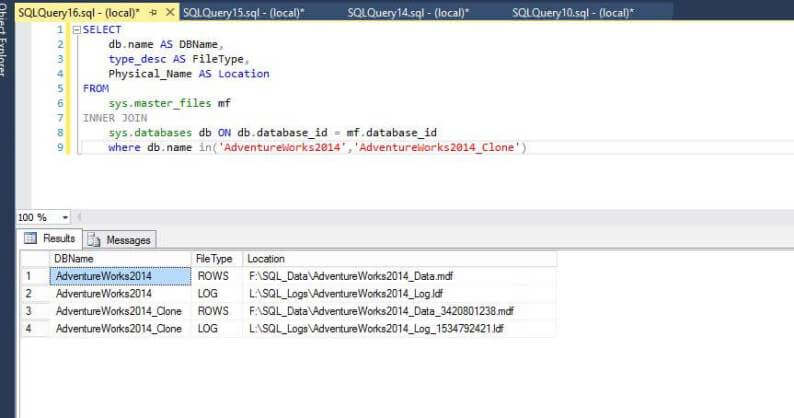 query the system views to see the basic file properties