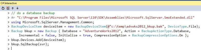 C# interactive code 3