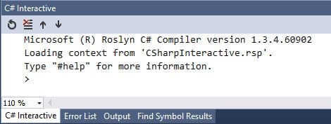 C# interactive window