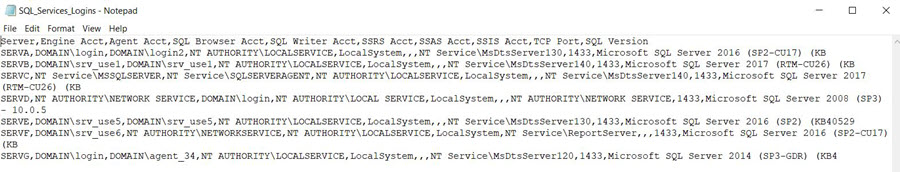 csv output