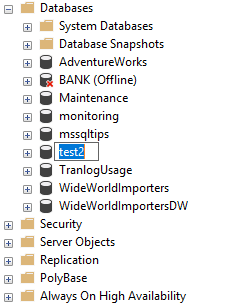 rename database using ssms
