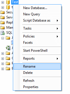 rename database using ssms