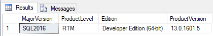 SQL Server server property version