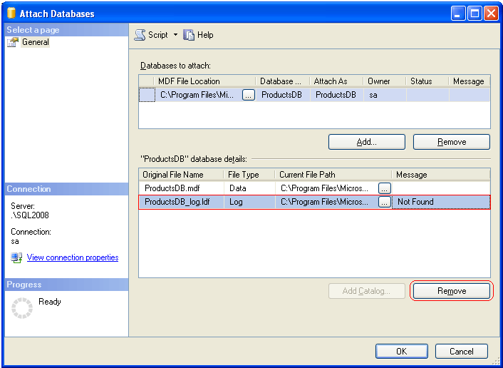 attach database