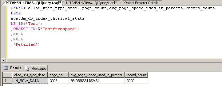 as expected sql server reuses the free space