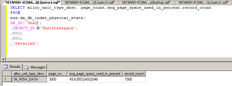 run script again to see how many pages are occupied