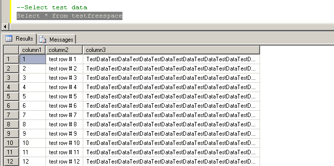 reclaiming the space when a variable length column is deleted in sql server 2005 and later versions