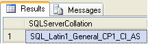 identify sql server instance collation using t-sql