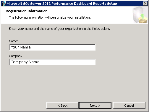 Microsoft SQL Server 2012 Performance Dashboard Reports Registration Information