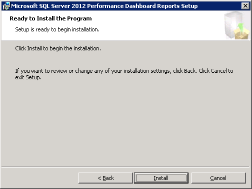 Microsoft SQL Server 2012 Performance Dashboard Reports Installation
