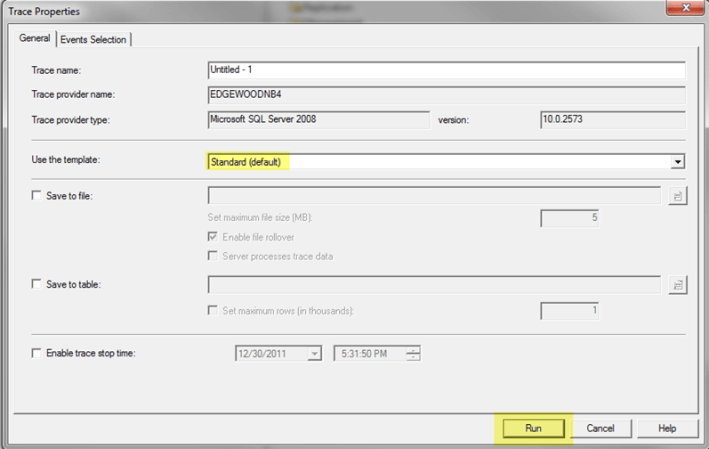 profiler setup