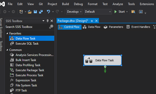 drag and drop the data flow